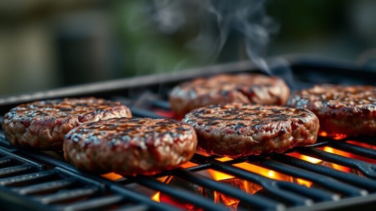 grill hamburgers for proper time
