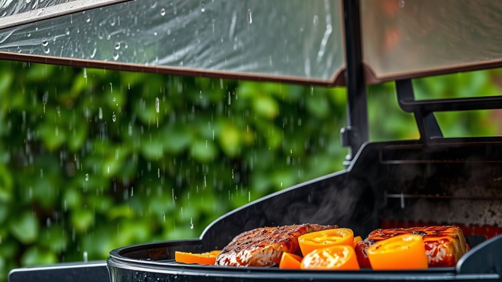 grill rainproof safely and effectively