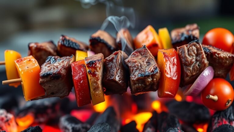 grill steak kabobs briefly