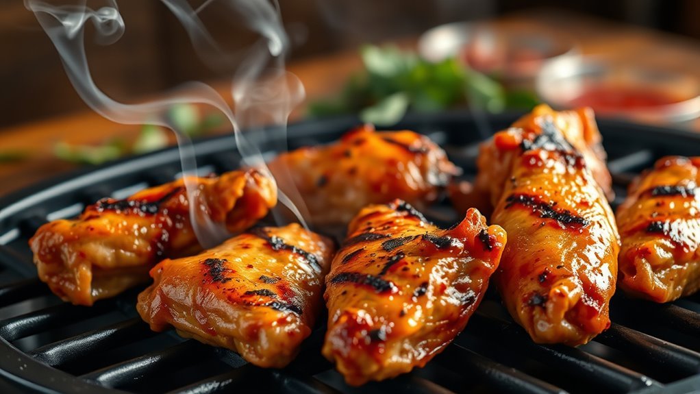 grill wings evenly thoroughly
