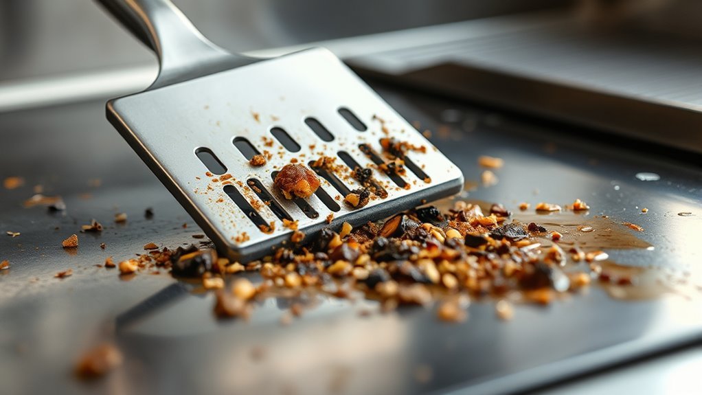 scrape food into grease