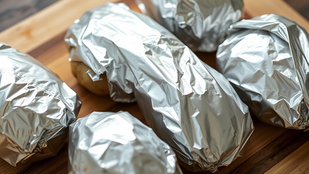 seal foil tightly around potatoes