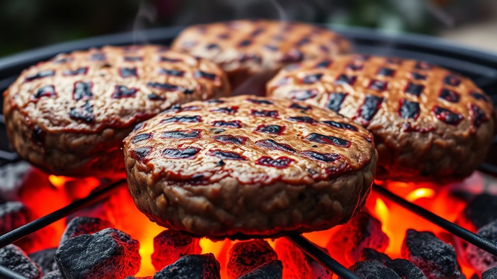 sear burgers over direct heat