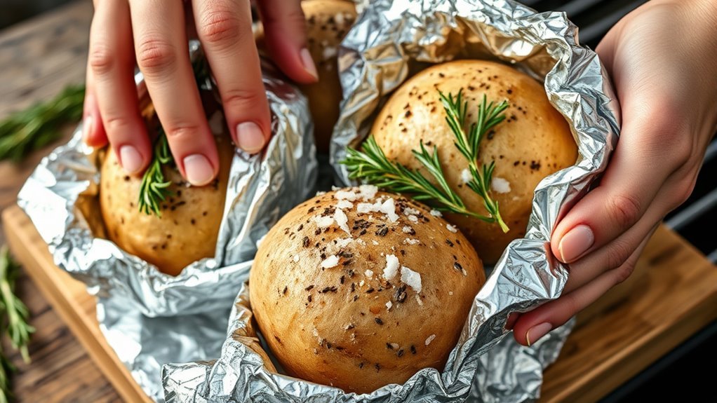 seasoned wrapped crispy potatoes