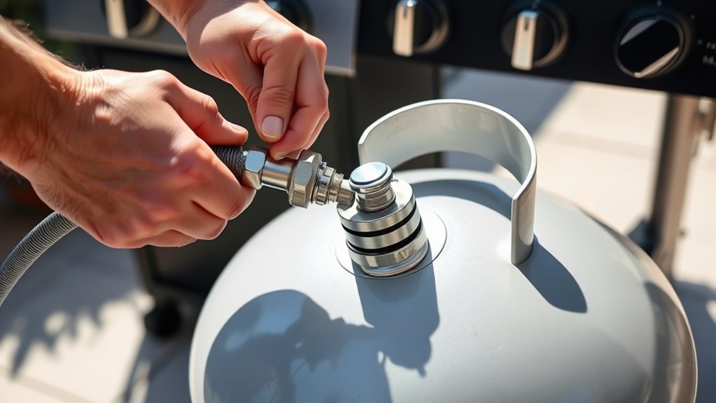 securely connect propane tank