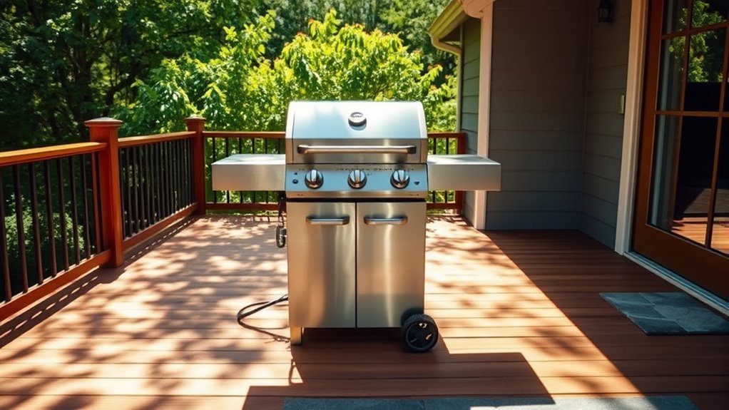 set grill on level surface