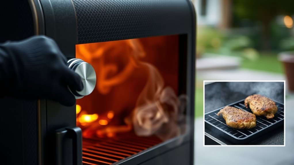 set up light smoke serve
