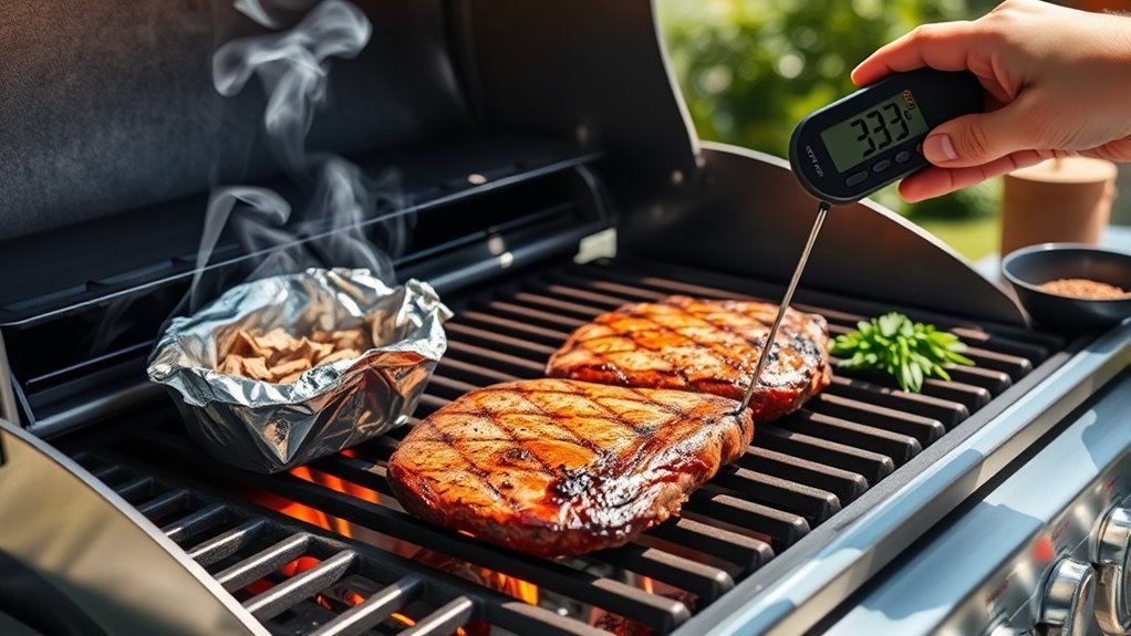smoke food using gas grill