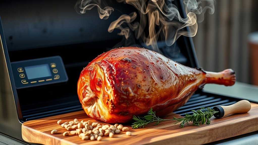 smoke ham on pellet grill