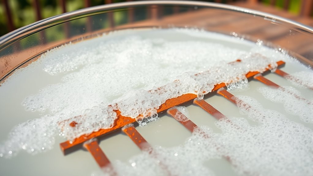 soak grates in vinegar