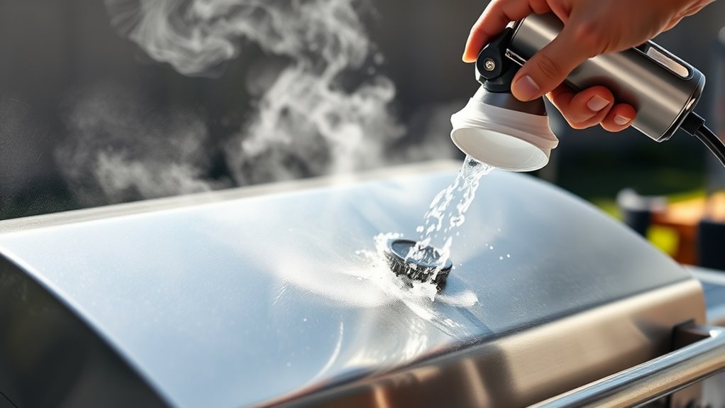 steam loosens stuck on residue
