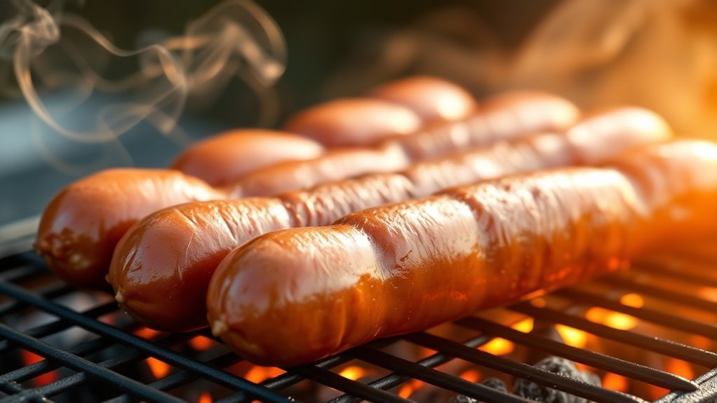 two zone hot dog grilling