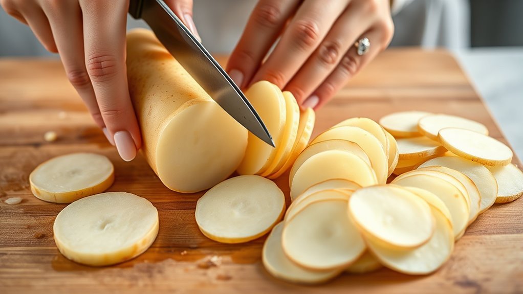 uniform thin potato slices